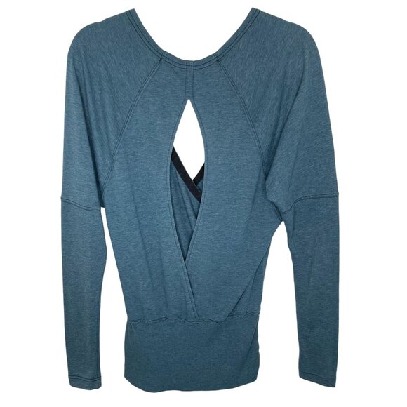 Free People Beach Teal Faux Wrap Open Back Top, One Body - Picture 2 of 9